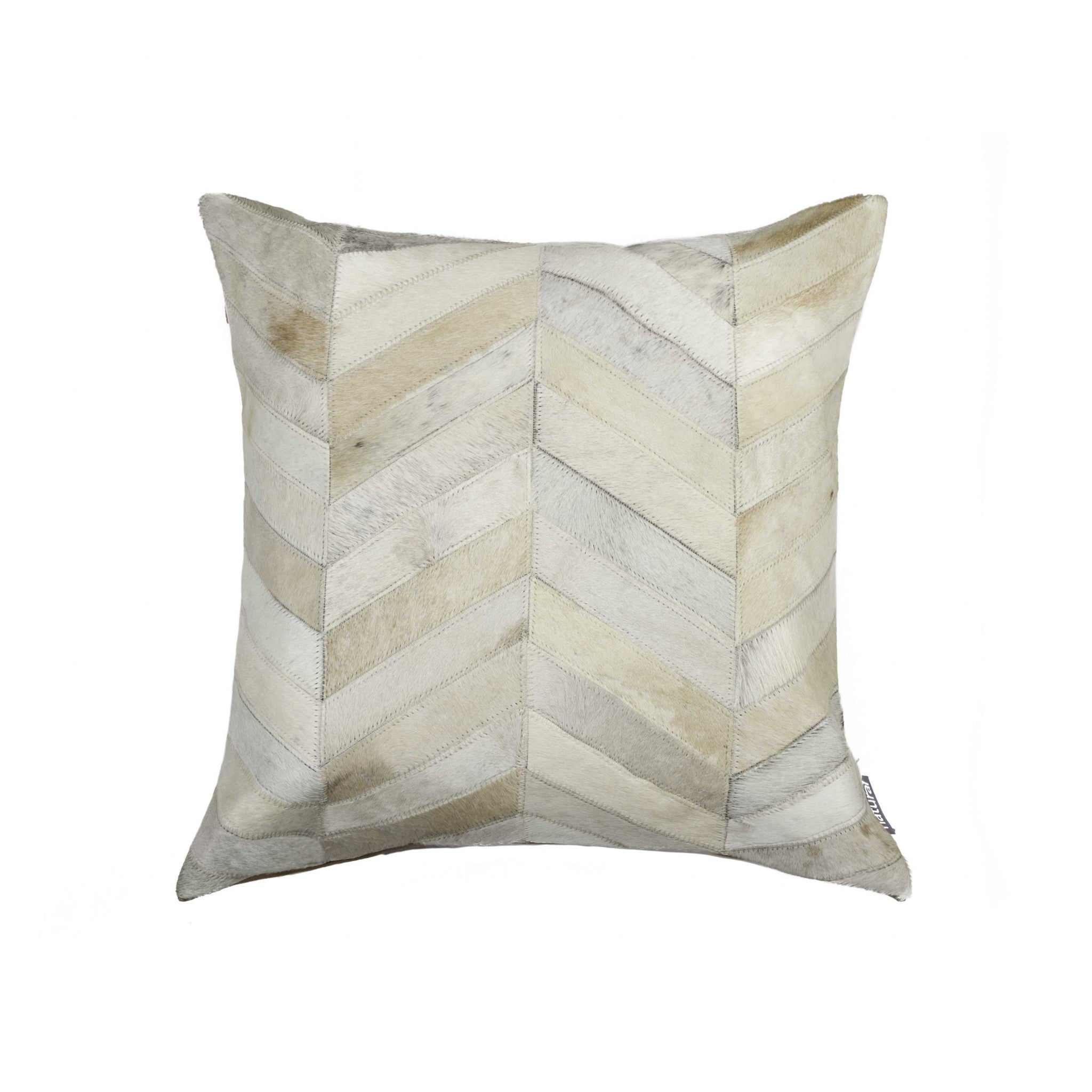 18" X 18" X 5" Enchanting Natural Torino Kobe Cowhide  Pillow