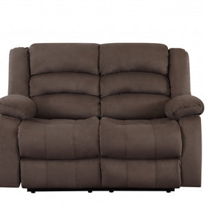 40" Contemporary Brown Fabric Loveseat