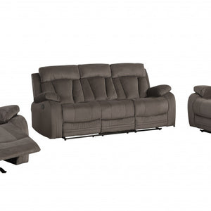 Modern Brow Fabric Sofa Set 120"