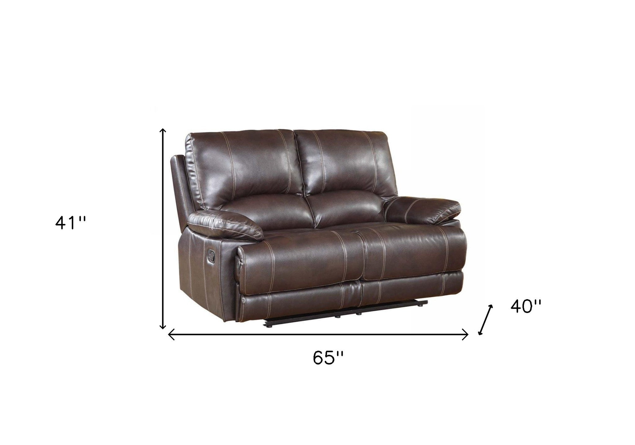 Stylish Brown Leather Loveseat 41"