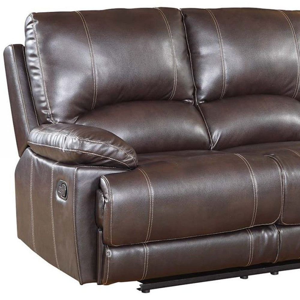 Stylish Brown Leather Loveseat 41"