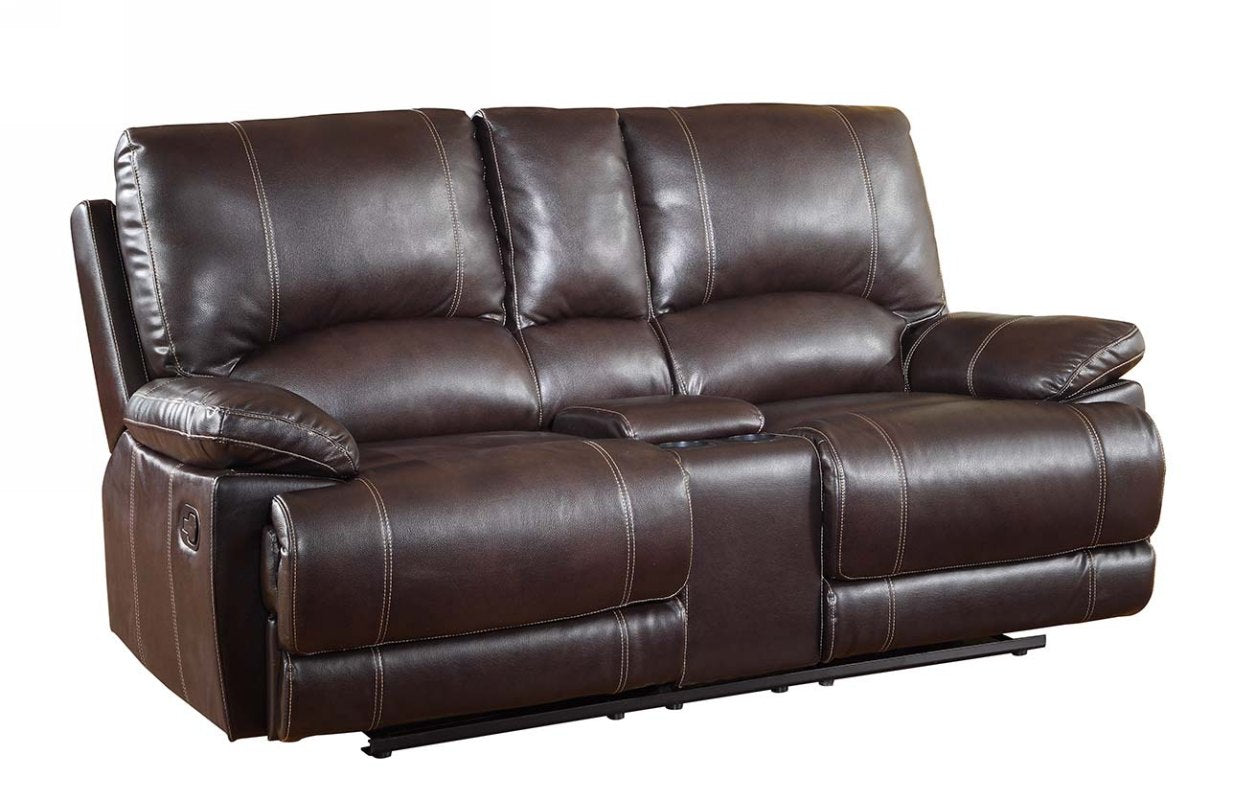 Stylish Brown Leather Loveseat 41"