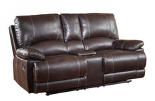Stylish Brown Leather Loveseat 41