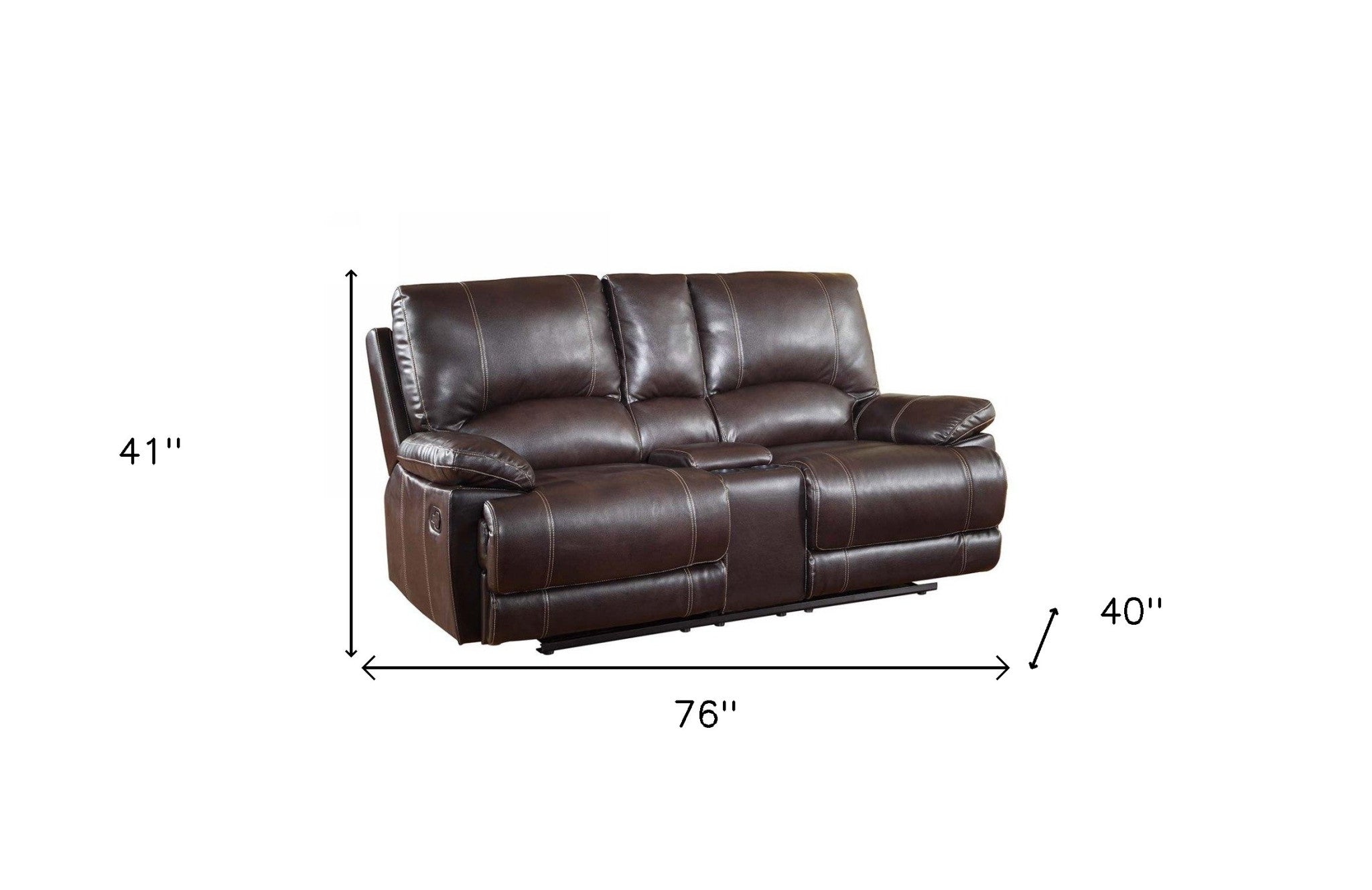 Stylish Brown Leather Loveseat 41"