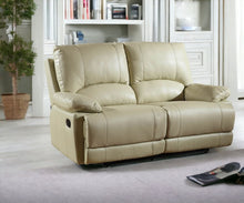 Stylish Beige Leather Loveseat 41