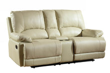 Stylish Beige Leather Loveseat 41