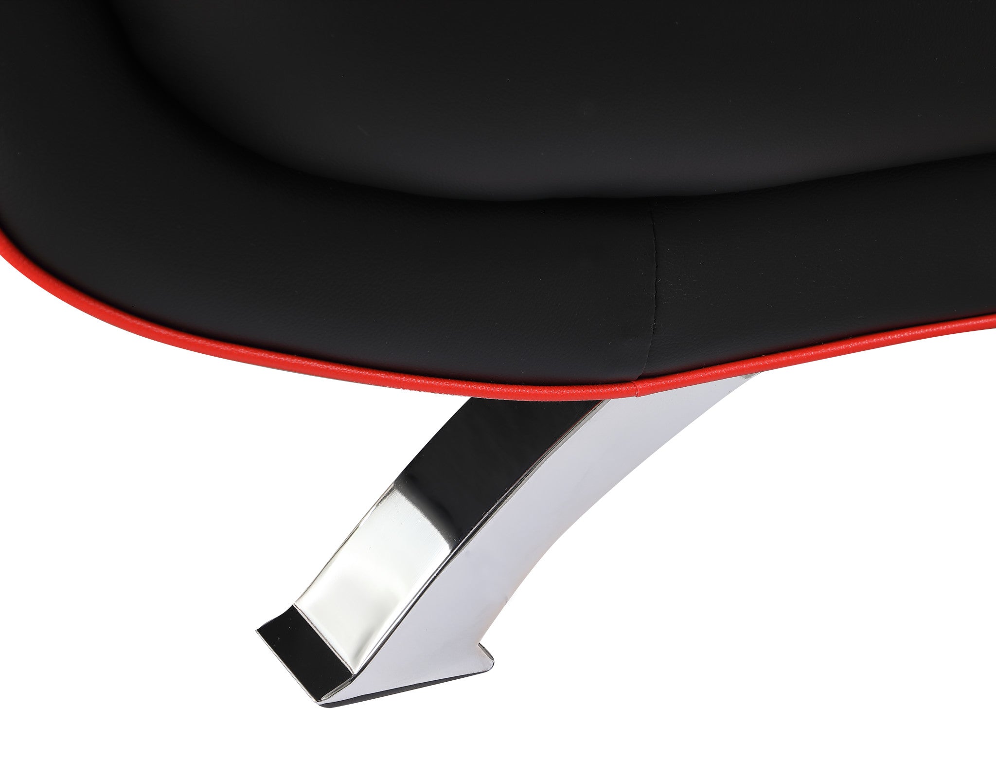 40" Sleek Black Leather Loveseat