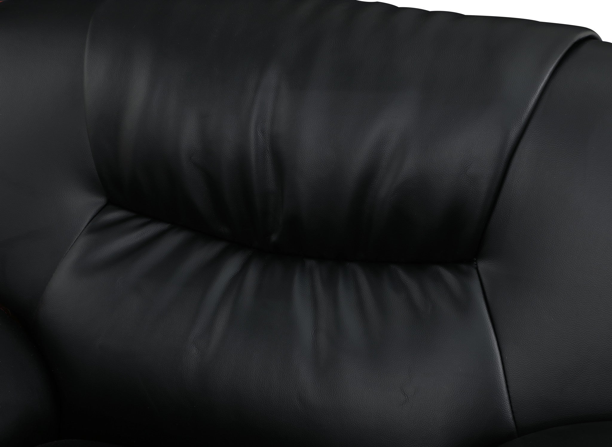 40" Sleek Black Leather Loveseat