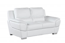 Chic White Leather Loveseat 69
