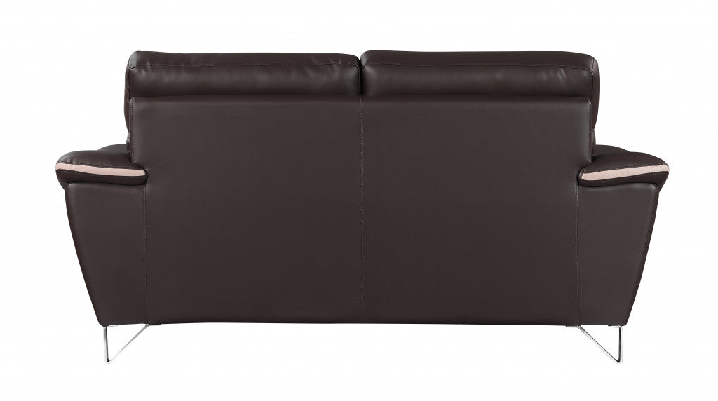 Loveseat contemporáneo de cuero marrón de 36"