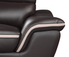 Loveseat contemporáneo de cuero marrón de 36