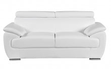 Captivating White Leather Loveseat 32