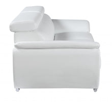 Captivating White Leather Loveseat 32