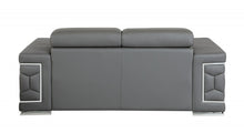 Loveseat de cuero gris oscuro resistente de 71