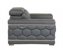 Loveseat de cuero gris oscuro resistente de 71