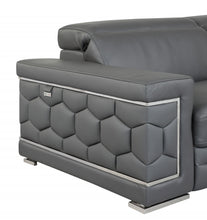 Loveseat de cuero gris oscuro resistente de 71