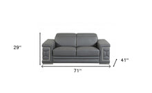 Loveseat de cuero gris oscuro resistente de 71