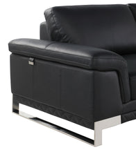 Loveseat de cuero negro de 32