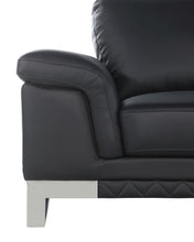 Loveseat de cuero negro de 32
