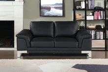 Loveseat de cuero negro de 32