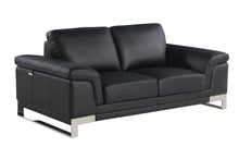 Loveseat de cuero negro de 32