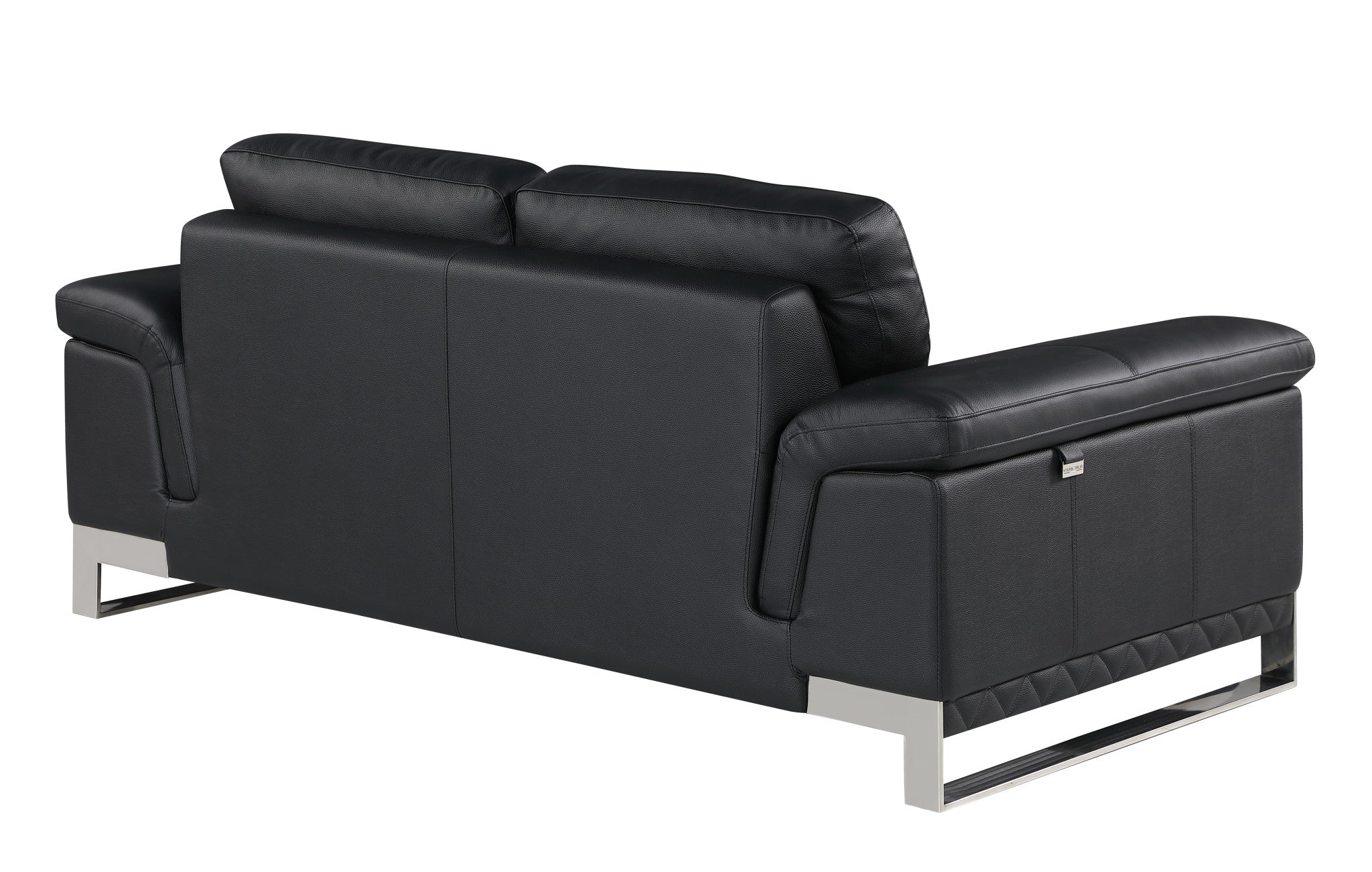 Loveseat de cuero negro de 32"