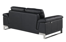 Loveseat de cuero negro de 32