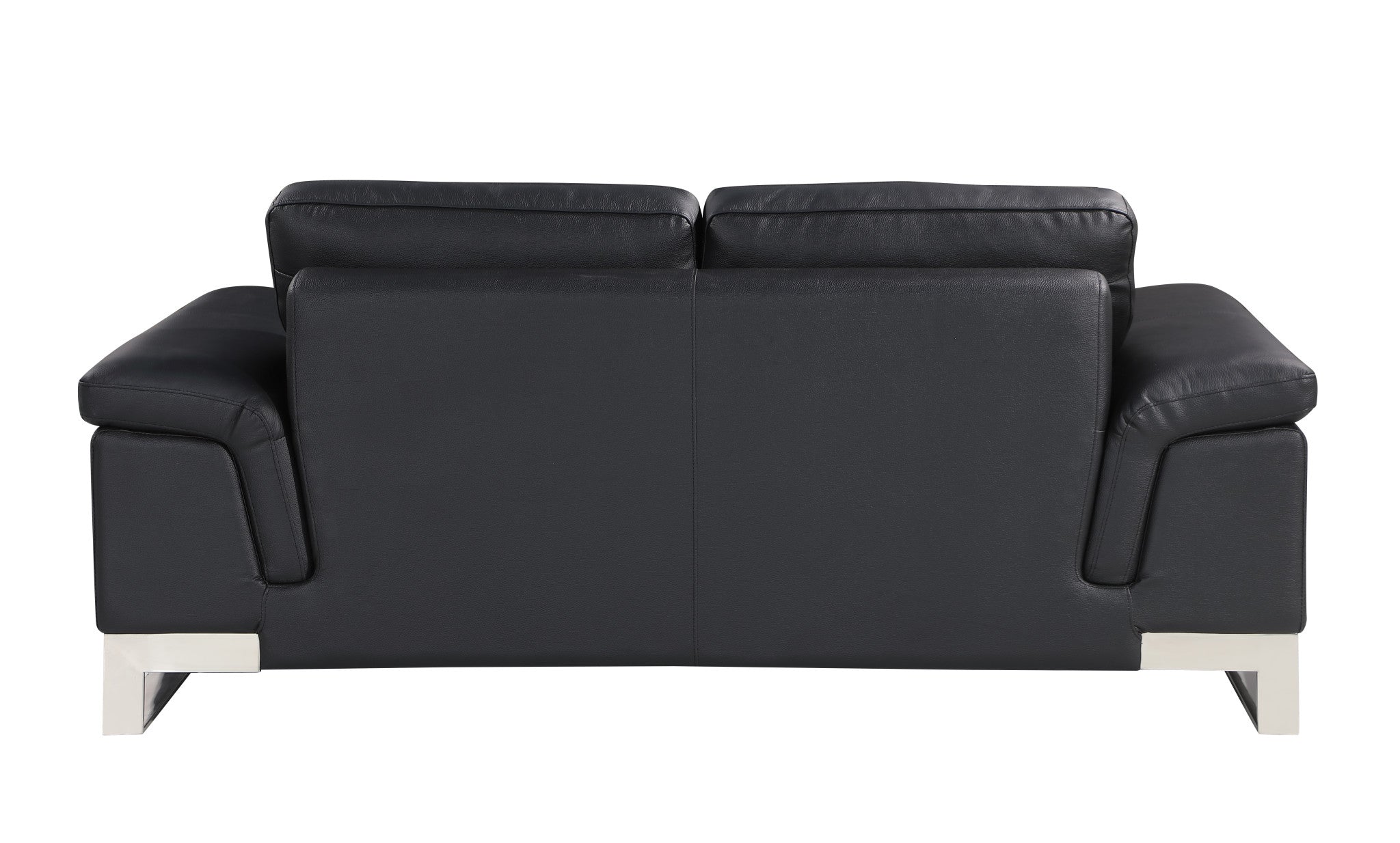 Loveseat de cuero negro de 32"