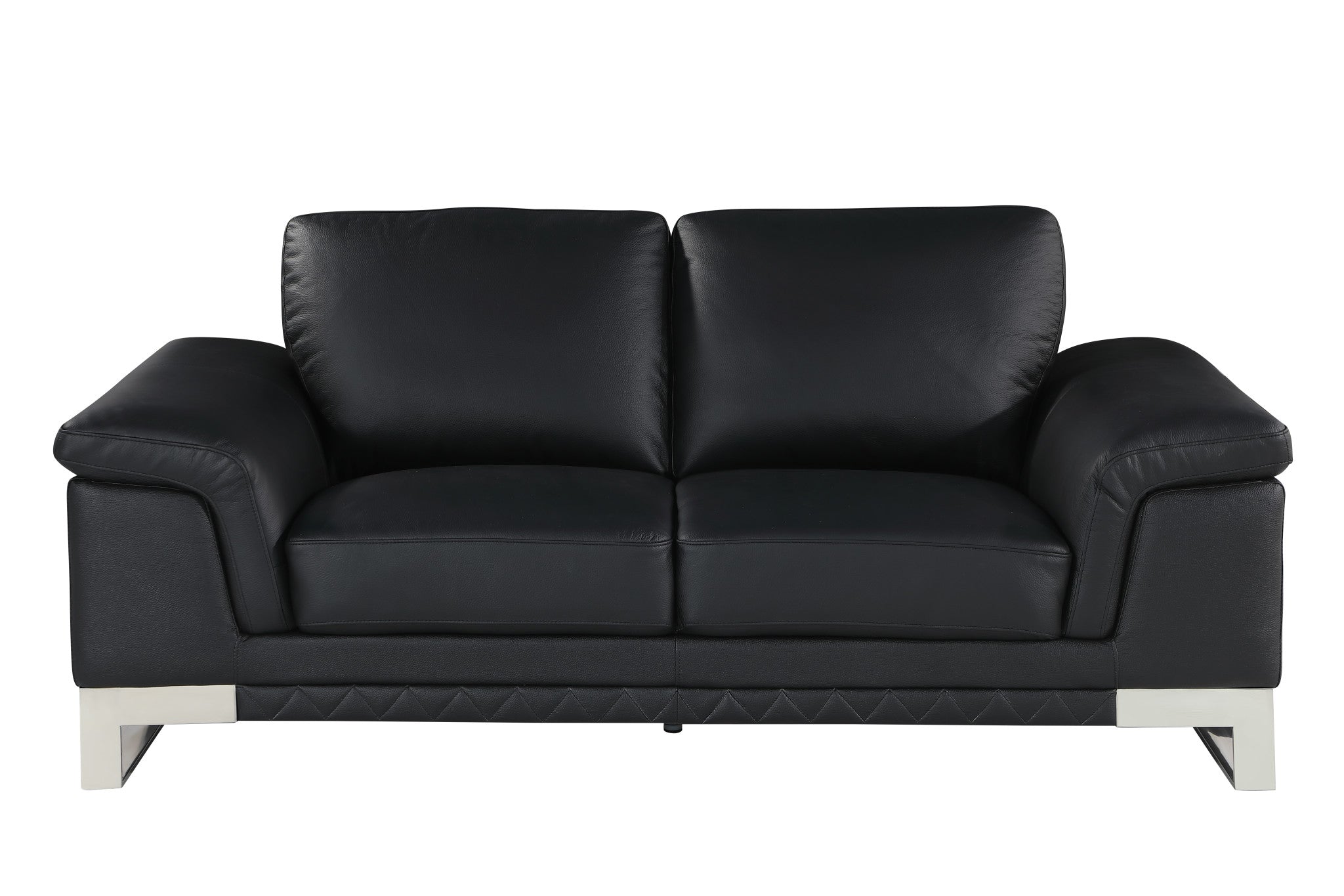 Loveseat de cuero negro de 32"