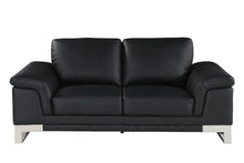Loveseat de cuero negro de 32