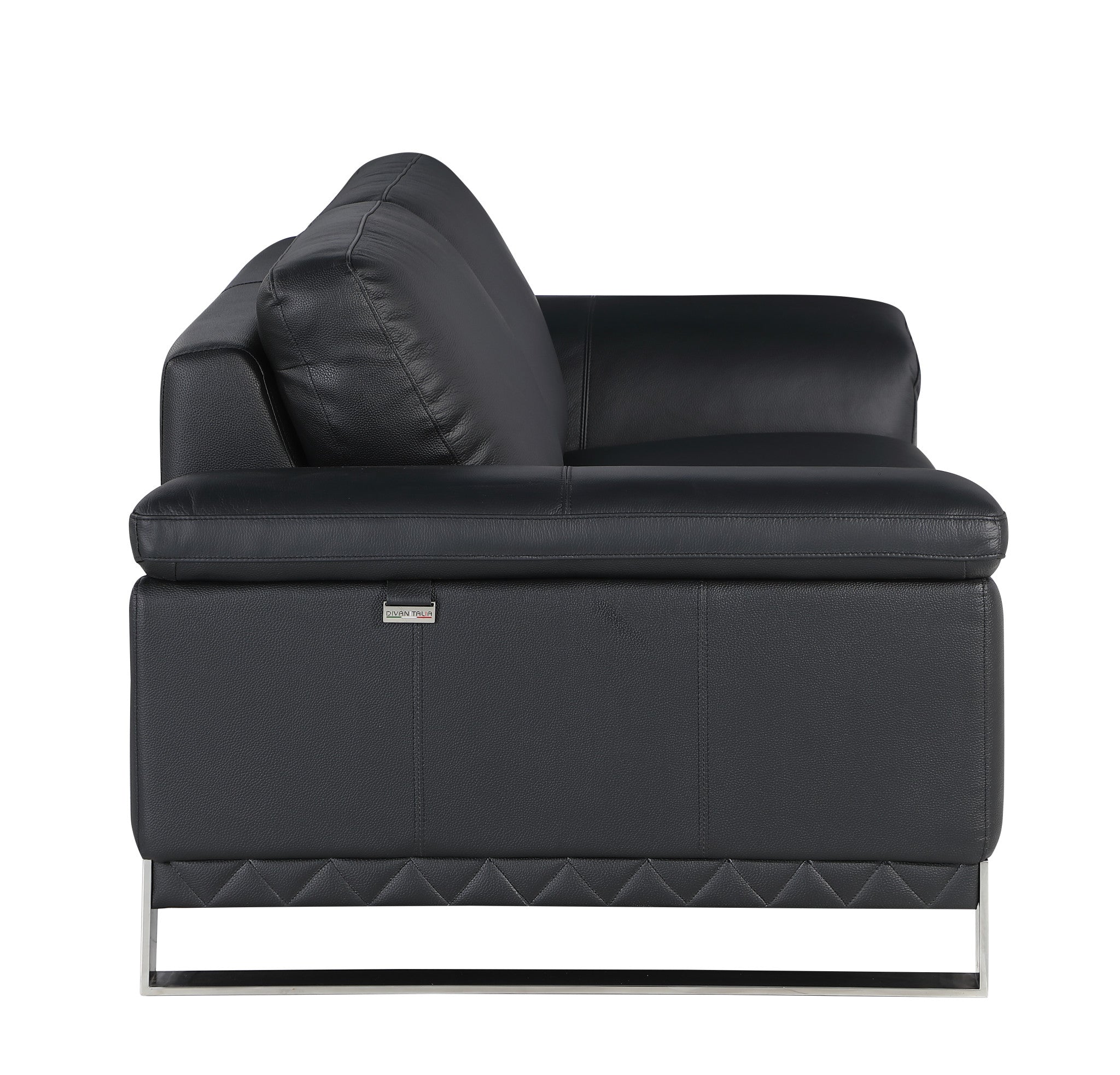 Loveseat de cuero negro de 32"