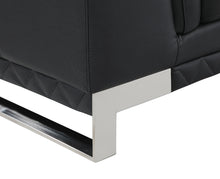Loveseat de cuero negro de 32