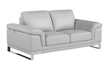 Lovely Light Grey Leather Loveseat 32