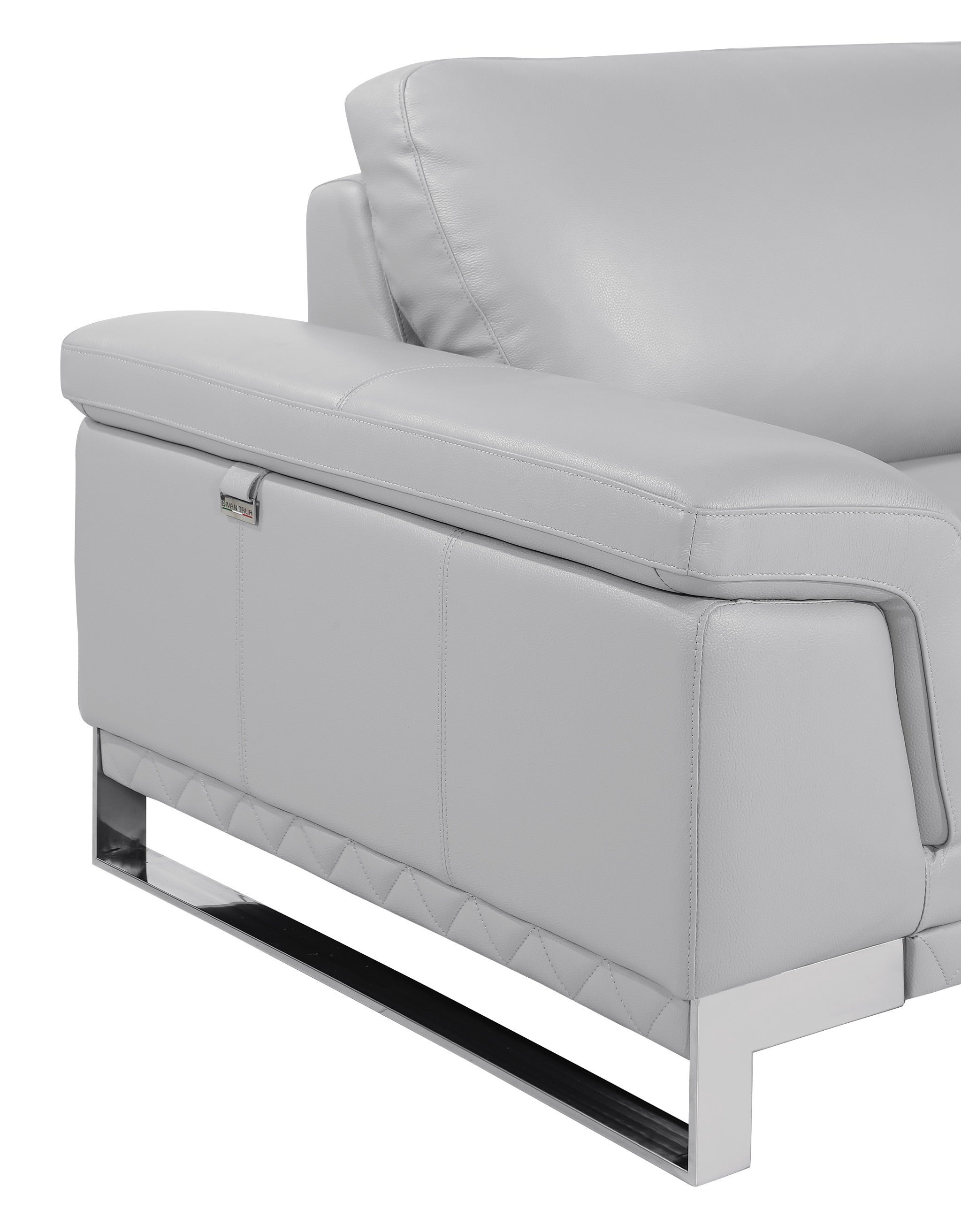 Lovely Light Grey Leather Loveseat 32"