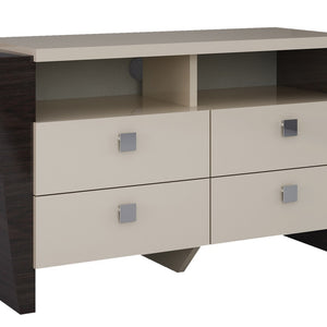 Mueble de TV de 28" en beige refinado de alto brillo