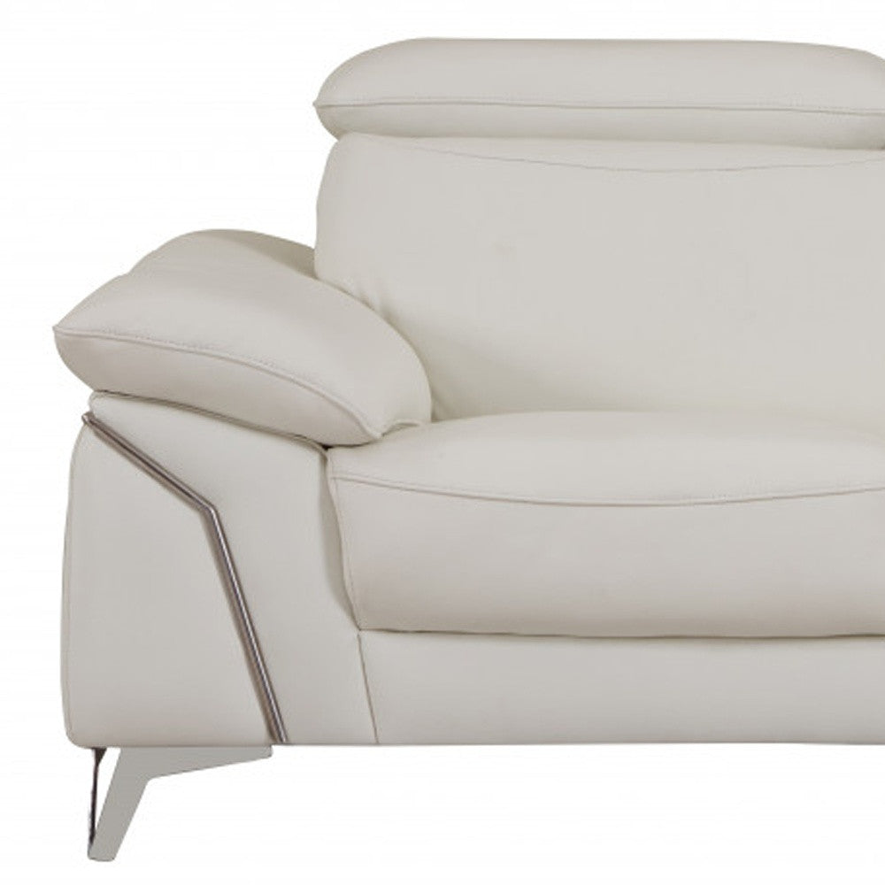 31" Fashionable White Leather Loveseat