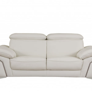 31" 時尚白色皮革雙人沙發