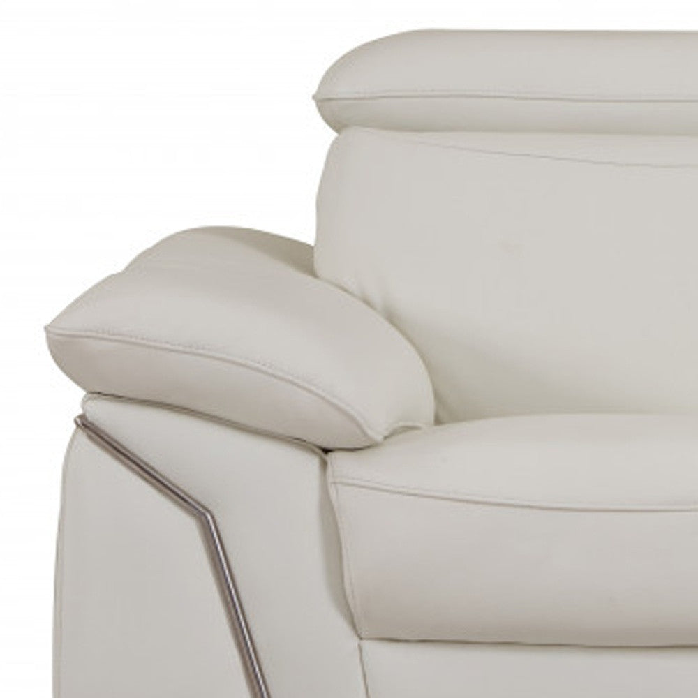 31" Fashionable White Leather Loveseat