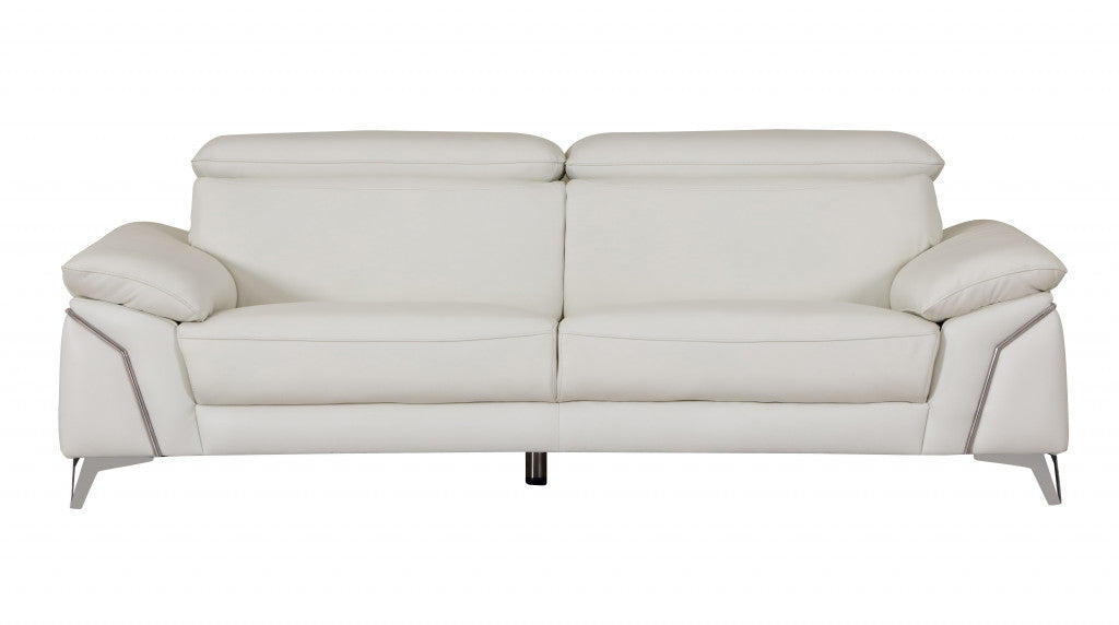 31" Fashionable White Leather Loveseat