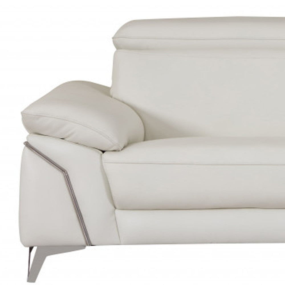 31" Fashionable White Leather Loveseat