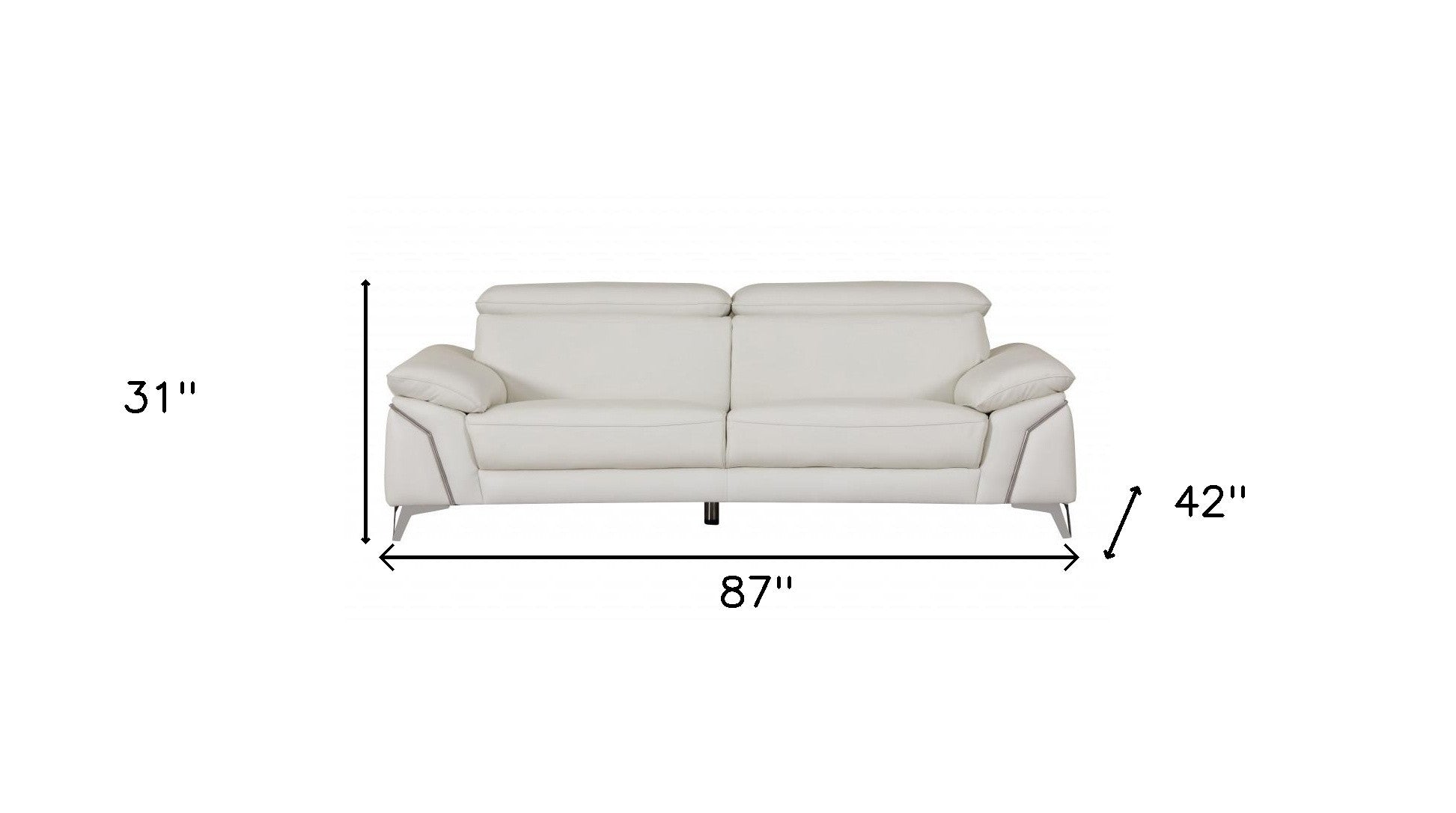 31" Fashionable White Leather Loveseat