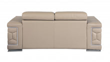 Modern Beige Leather Loveseat - 29” To 38