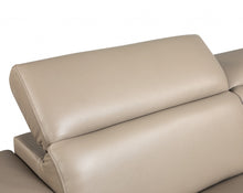 Modern Beige Leather Loveseat - 29” To 38
