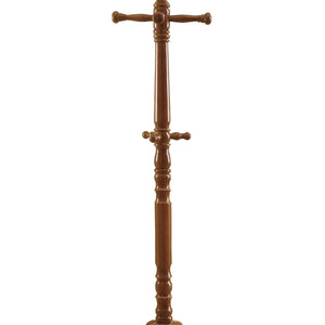 Oak Finish Coat Rack With Triple Tiered Coat Stand