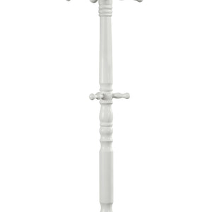 White Solid Wood Coat Rack With Triple Tiered Coat Stand