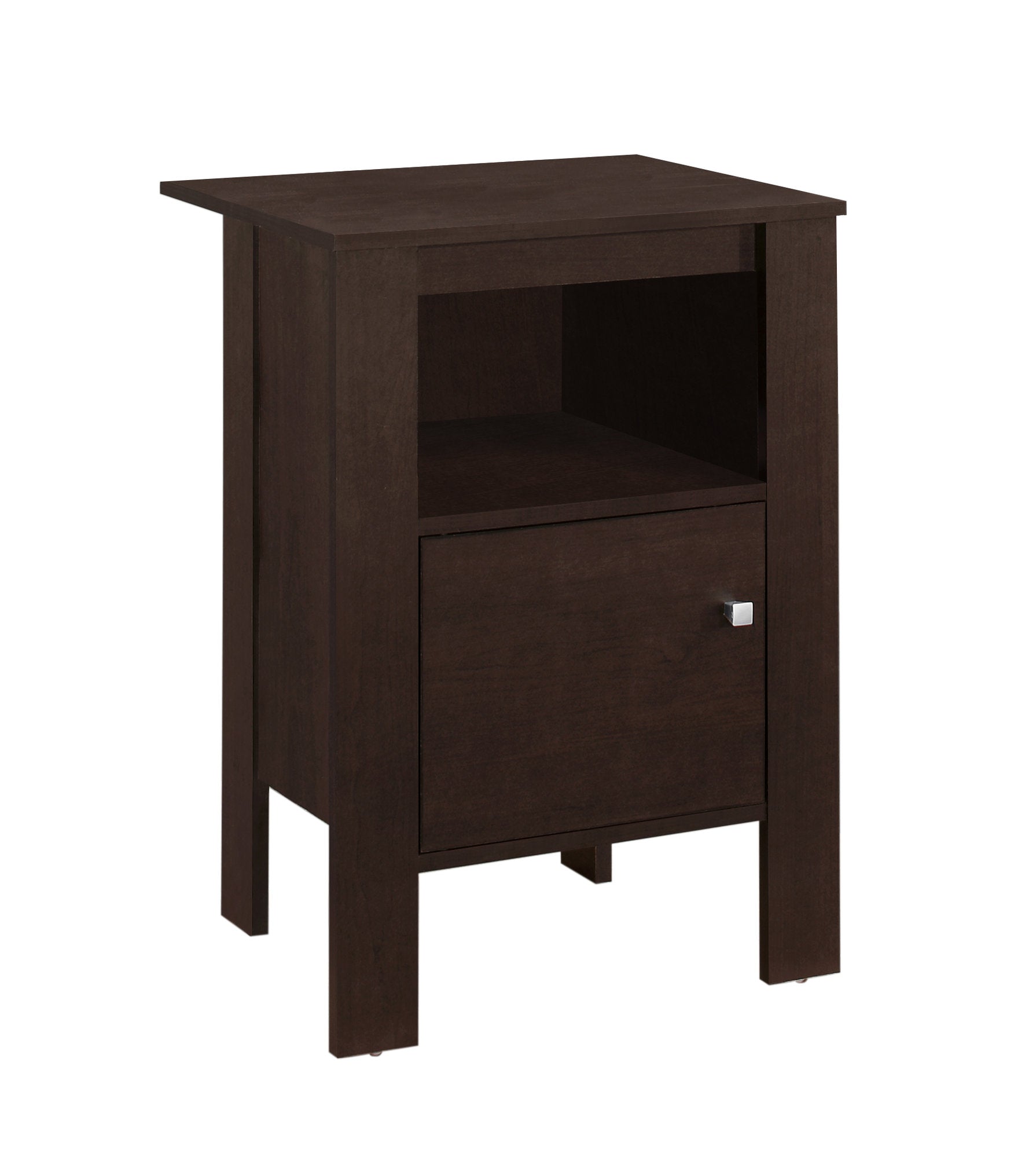14" X 17.25" X 24.25" Espresso Night Stand With Storage