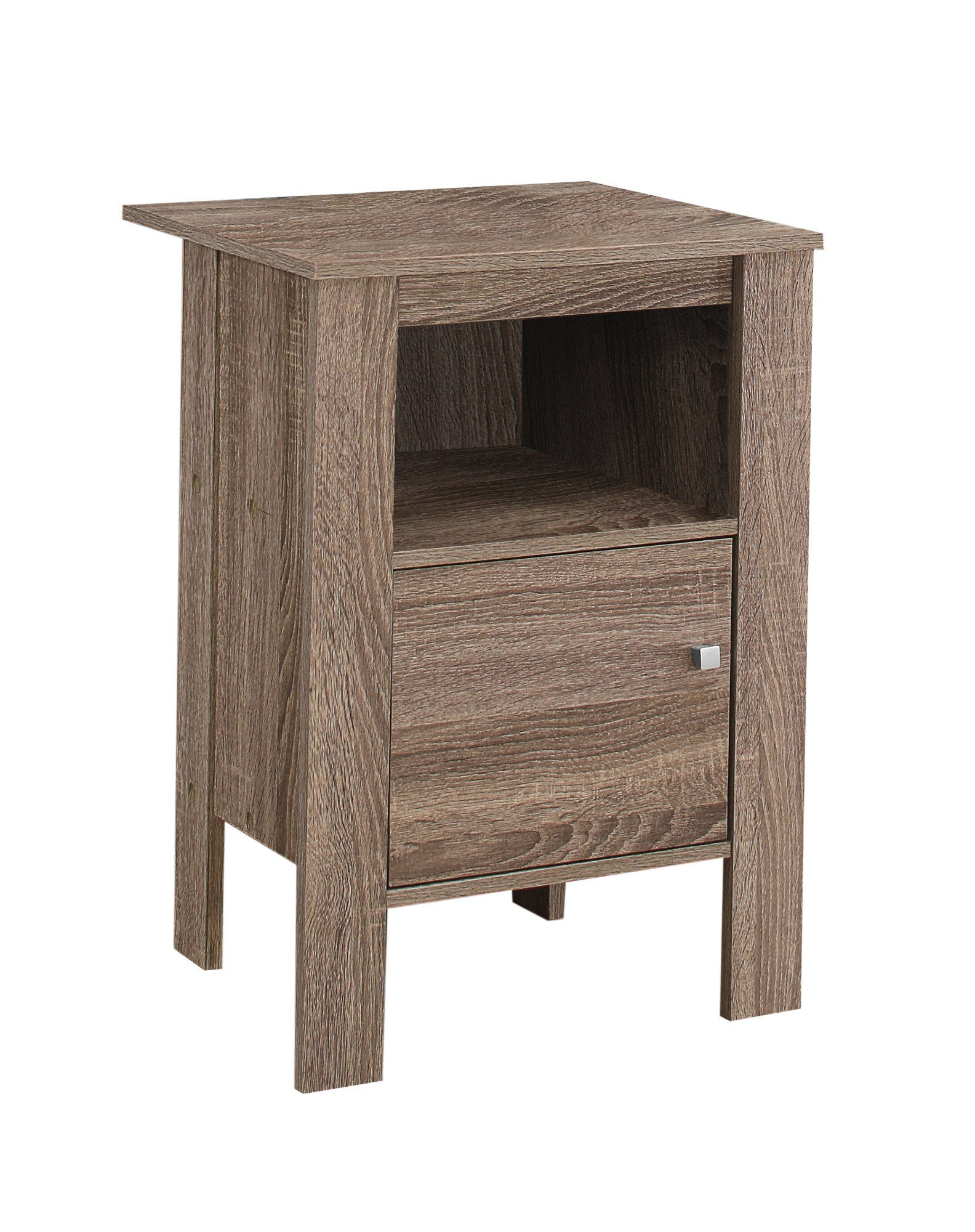 14" X 17.25" X 24.25" Dark Taupe Particle Board Storage  Accent Table