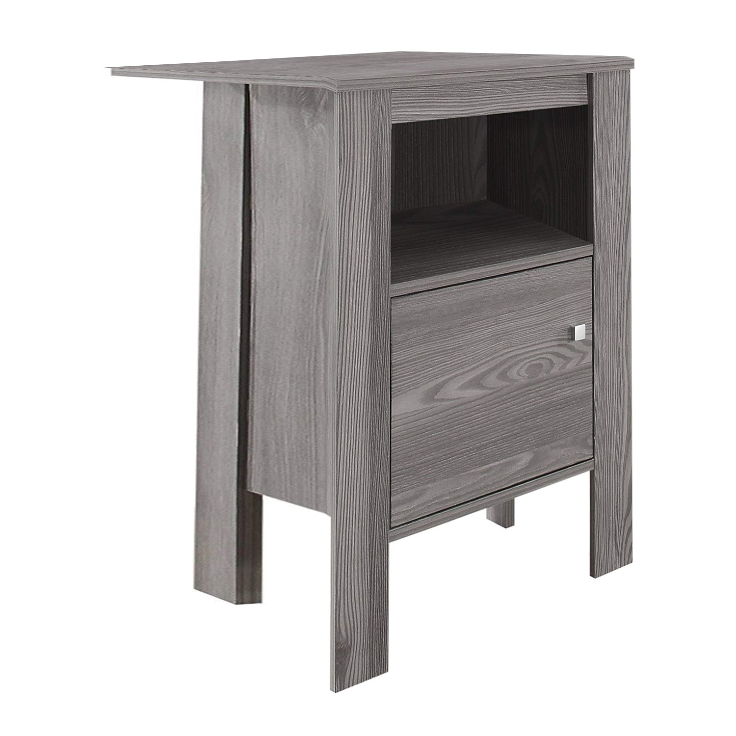 14" X 17.25" X 24.25" Grey Particle Board Storage  Accent Table