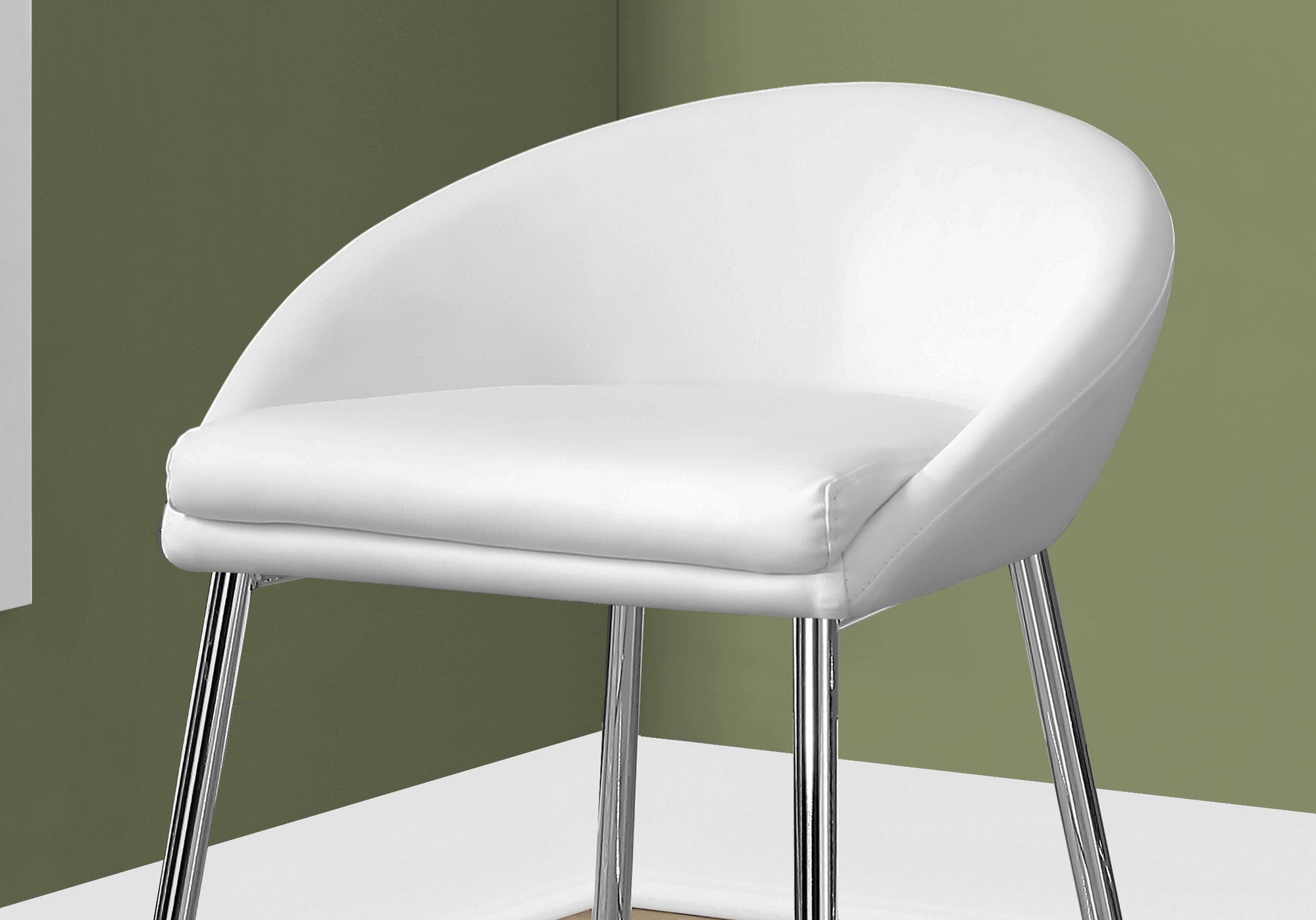 41" X 41" X 59.5" White  Foam  Metal  Leatherlook  Barstool 2Pcs