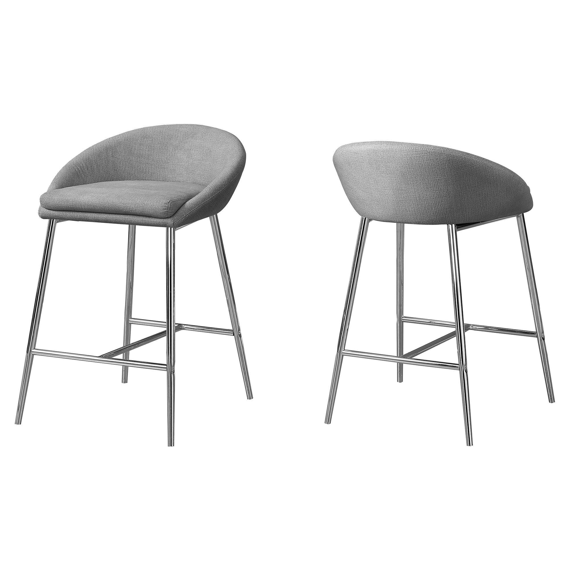 41" X 41" X 59.5" Grey  Foam  Metal  Polyester  Barstool 2Pcs